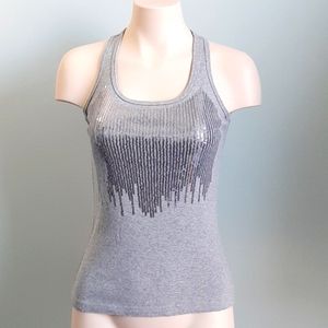 4️⃣/$2️⃣9️⃣ silver sequins grey tanktop